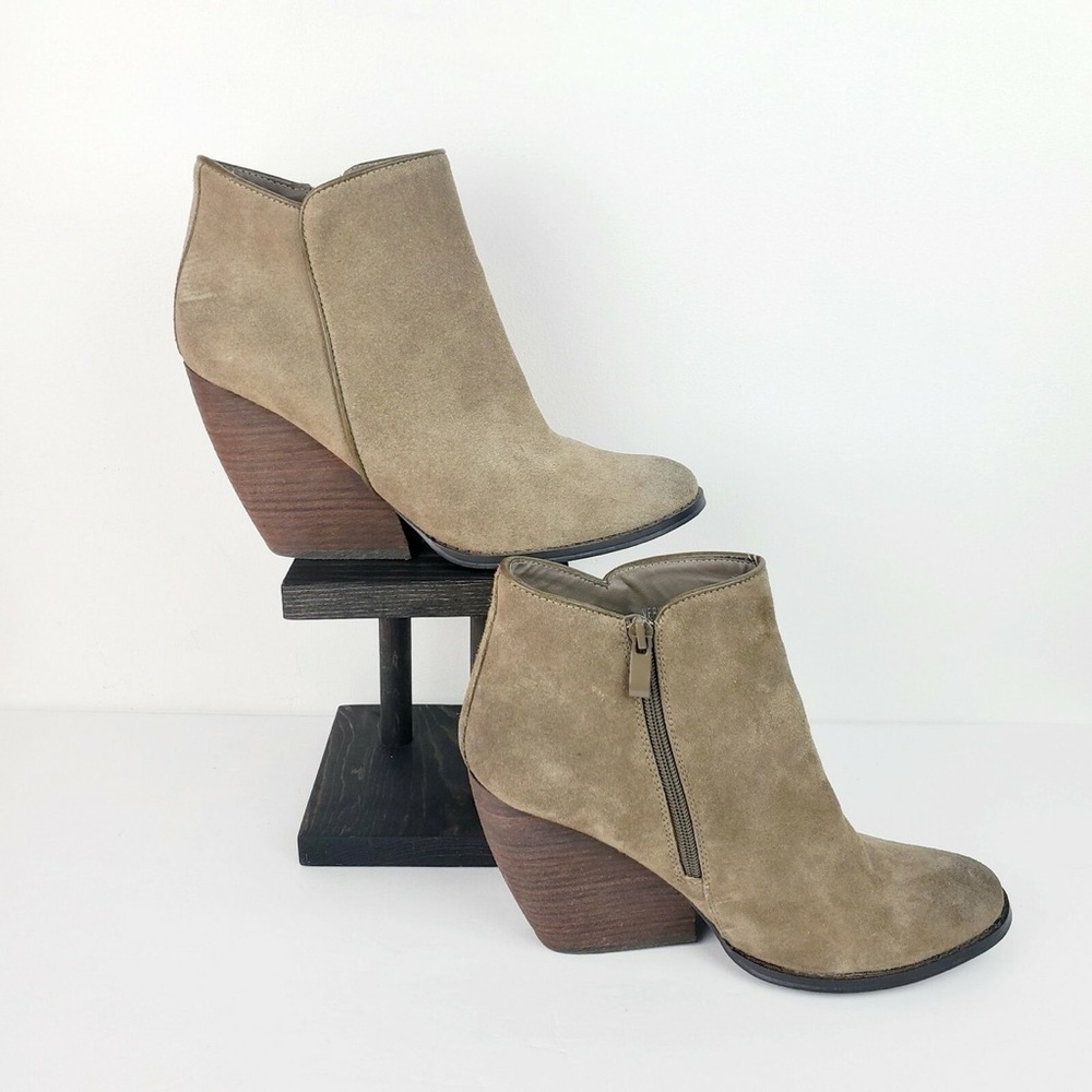 Very Volatile Taupe Ankle Booties Coastal Cowgirl Western Boho